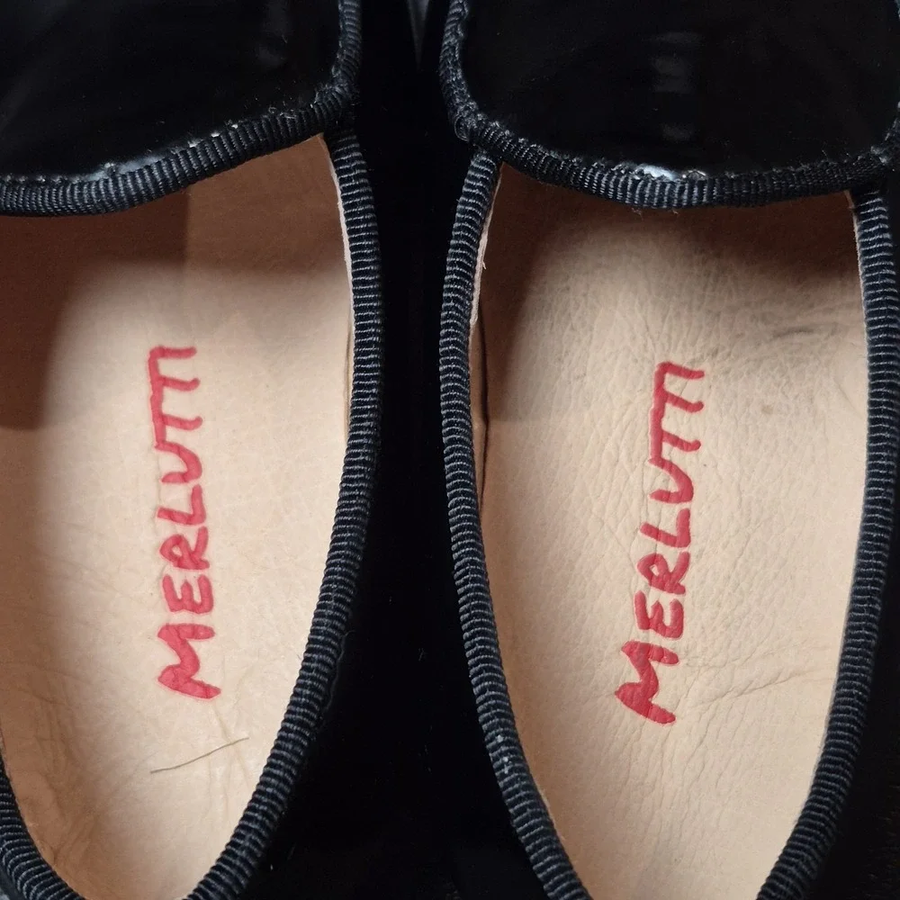 Merlutti Toddler 7 Belgian Loafers Black Leather Slip On Dress Shoes Moc Toe